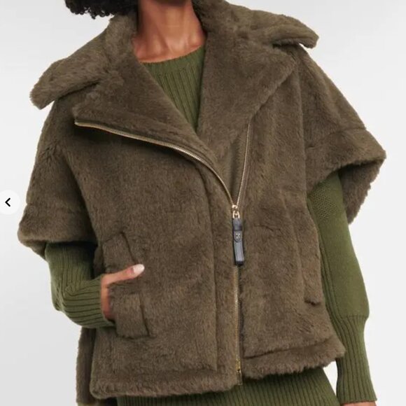 Max Mara Women's Green Manto Alpaca-Blend Cape - Picture 1 of 3